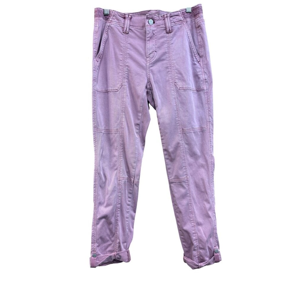 WHBM The Straight Crop Size 2 Pink Stretch Denim